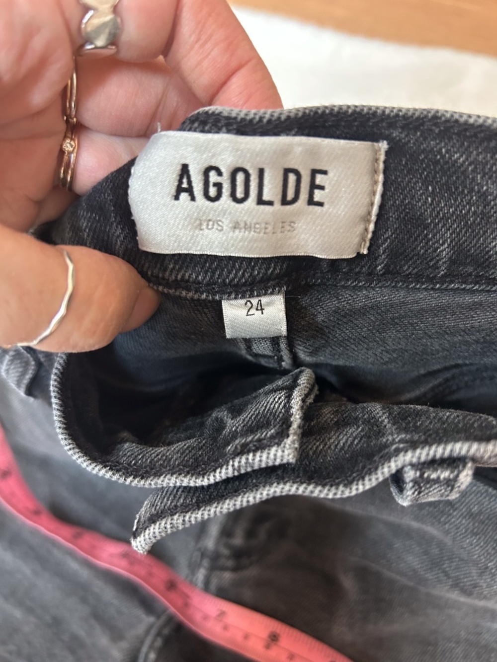AGOLDE Harper Crop Jeans - black charcoal stretch Size 24 - Picture 3 of 13